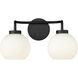 Oprah 2 Light 15 inch Matte Black Vanity Light Wall Light